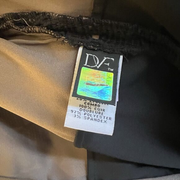 Diane Von Furstenberg Mini Dress Size 4 Black Sarita Pebble Lace Leather Trim - Picture 6 of 6